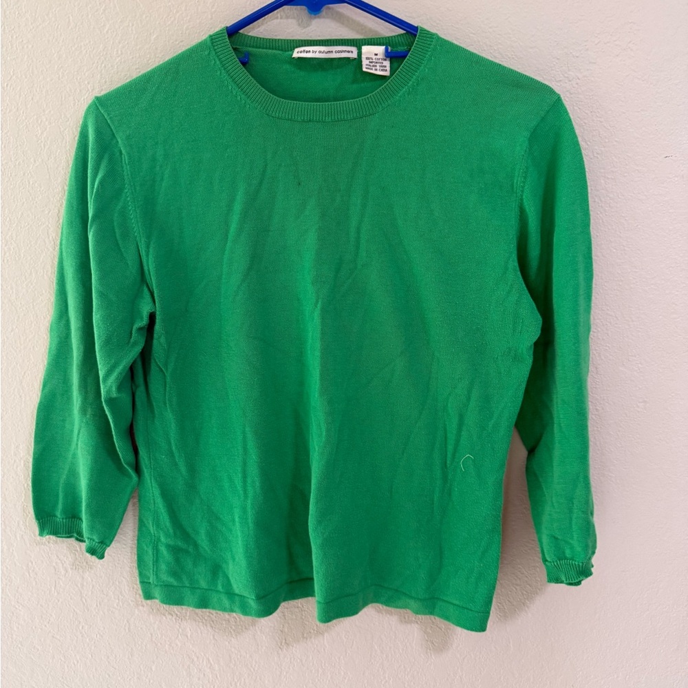 Autumn Cashmere Green 100% Cotton Sweater – Size M